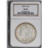 1895-O S$1 AU55 NGC. Traces of highpoint wear have lit 