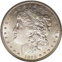 1895-O S$1 AU58 NGC. A trace of friction blends with t 