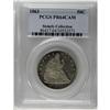 Image 3 : 1863 50C PR64 Cameo PCGS. Variegated forest-green, rub 