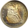 Image 1 : 1866 50C Motto PR65 Cameo PCGS. Golden-brown, champagn 