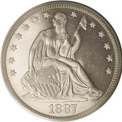 1887 50C PR65 Cameo PCGS. The devices are pleasantly f 