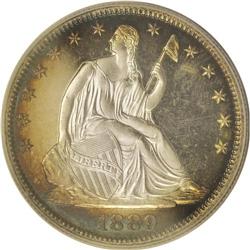 1889 50C PR64 Deep Cameo PCGS. Gorgeous navy-blue, ora 