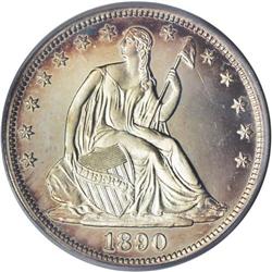 1890 50C PR65 Deep Cameo PCGS. Ruby, gold, and cobalt- 