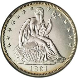 1891 50C PR66 Cameo NGC. This better date proof repres 