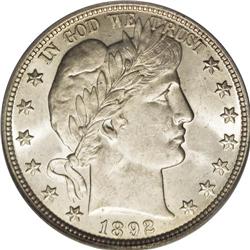 1892 50C MS66 PCGS. More than 8 million 1892 quarters 