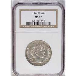 1893-O 50C MS62 NGC. A satiny silver-gray New Orleans 