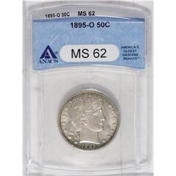1895-O 50C MS62 ANACS. A subtly lustrous example with 