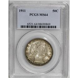 1911 50C MS64 PCGS. Moderately lustrous with dove-gray 