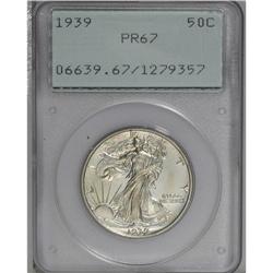 1939 50C PR67 PCGS. Dark green-gold and lighter seafoa 