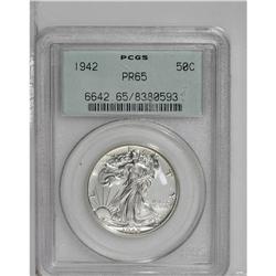 1942 50C PR65 PCGS. A brilliant specimen with only the 