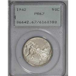 1942 50C PR67 PCGS. An intense, deeply mirrored coin w 