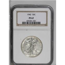 1942 50C PR67 NGC. A gorgeous Superb Gem proof with a 