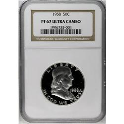 1958 50C PR67 Deep Cameo NGC. A stunning black-and-whi 
