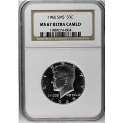 1966 50C SMS MS67 Ultra Cameo NGC. A high-contrast coi 