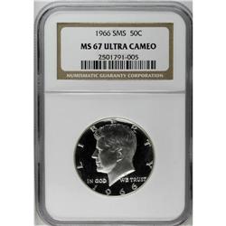 1966 50C SMS MS67 Ultra Cameo NGC. This spectacular Sp 