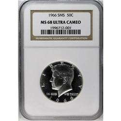 1966 50C SMS MS68 Ultra Cameo NGC. A spectacular coin 