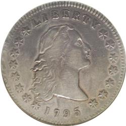 1795 S$1 Flowing Hair, Three Leaves--Cleaned, Rim Dama 