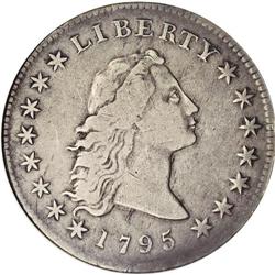 1795 S$1 Flowing Hair, Three Leaves VF20 ANACS. B-6, B 