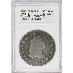 1795 S$1 Flowing Hair, Two Leaves--Tooled, Cleaned--AN 