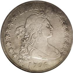 1796 S$1 Small Date, Large Letters--Cleaned--ANACS. VF 