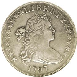 1797 S$1 10x6 Stars XF40 NGC. B-3, BB-71, R.2. Bolende 