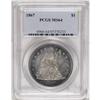 Image 3 : 1867 S$1 MS64 PCGS. The patina of this example is supe 