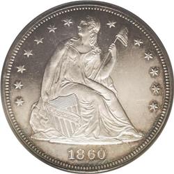 1860 S$1 PR63 Cameo PCGS. Lightly toned with appreciab 