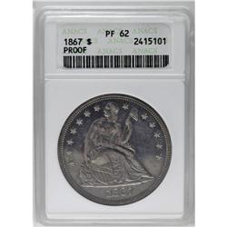 1867 S$1 PR62 ANACS. Fully brought up in all areas, th 