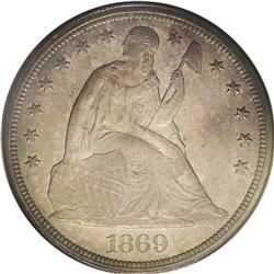 1869 S$1 PR65 PCGS. Proof Motto Seated dollars are pop 