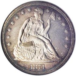 1871 S$1 PR64 NGC. A deeply reflective specimen with e 
