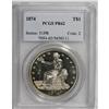 Image 1 : 1874 T$1 PR62 PCGS. Two streaks of light green patina 