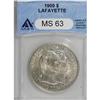 Image 1 : 1900 S$1 Lafayette Dollar MS63 ANACS. A subtly lustrou 