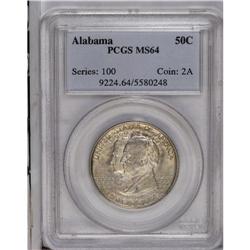 1921 50C Alabama MS64 PCGS. Choice and satiny with pal 