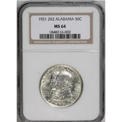 1921 50C Alabama 2x2 MS64 NGC. Choice and brilliant wi 