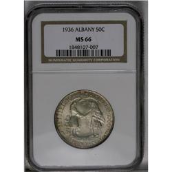 1936 50C Albany MS66 NGC. Sharply detailed with pleasi 