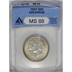 1937 50C Arkansas MS66 ANACS. Light red rim toning sur 
