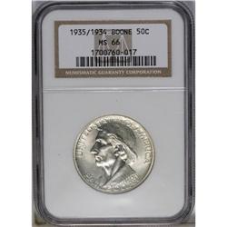 1935/34 50C Boone MS66 NGC. The lustrous surfaces have 