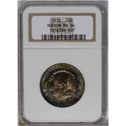 1935 50C Hudson MS64 NGC. Satiny with violet, red-viol 