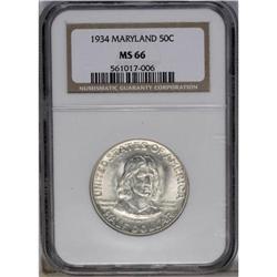 1934 50C Maryland MS66 NGC. The face of Cecil Calvert, 