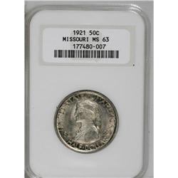 1921 50C Missouri MS63 NGC. Russet and violet intermin 
