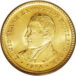 1904 G$1 Lewis and Clark MS63 PCGS. Satiny, with bold 