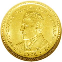 1904 G$1 Lewis and Clark MS64 NGC. Deeply set green-go 