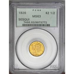 1926 $2 1/2 Sesquicentennial MS63 PCGS. A luminous lem 