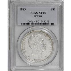 1883 S$1 Hawaii Dollar XF45 PCGS. Traces of reflective 