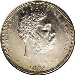 1883 S$1 Hawaii Dollar AU55 ANACS. Sharply detailed wi 