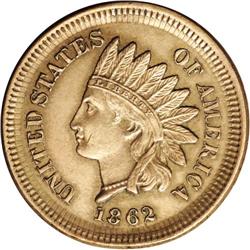 1862 1C Indian Cent--Broadstruck--MS60 Details, Lightl 