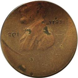 1920 1C Lincoln Cent--Brockage Reverse, Struck 40% Off 