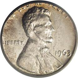 1963 1C Lincoln Cent--Struck on a Silver Dime Planchet 