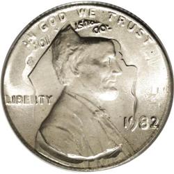 1982 1C Large Date--Double Denomination on a Struck Di 