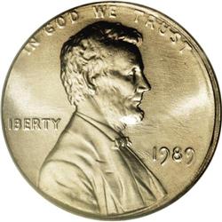 1989 1C Lincoln Cent--Struck on a Dime Planchet--MS66 